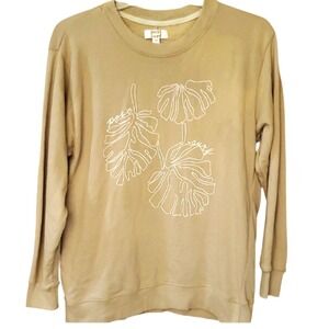 Post Surf Collective Monstera‎ Leaf Oversized Sweatshirt In Sand Size Medium